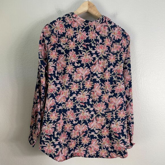 Chaps Womens Plus 1X No Iron Floral Button Up Shirt Long Sleeve Blouse Top - Picture 10 of 10